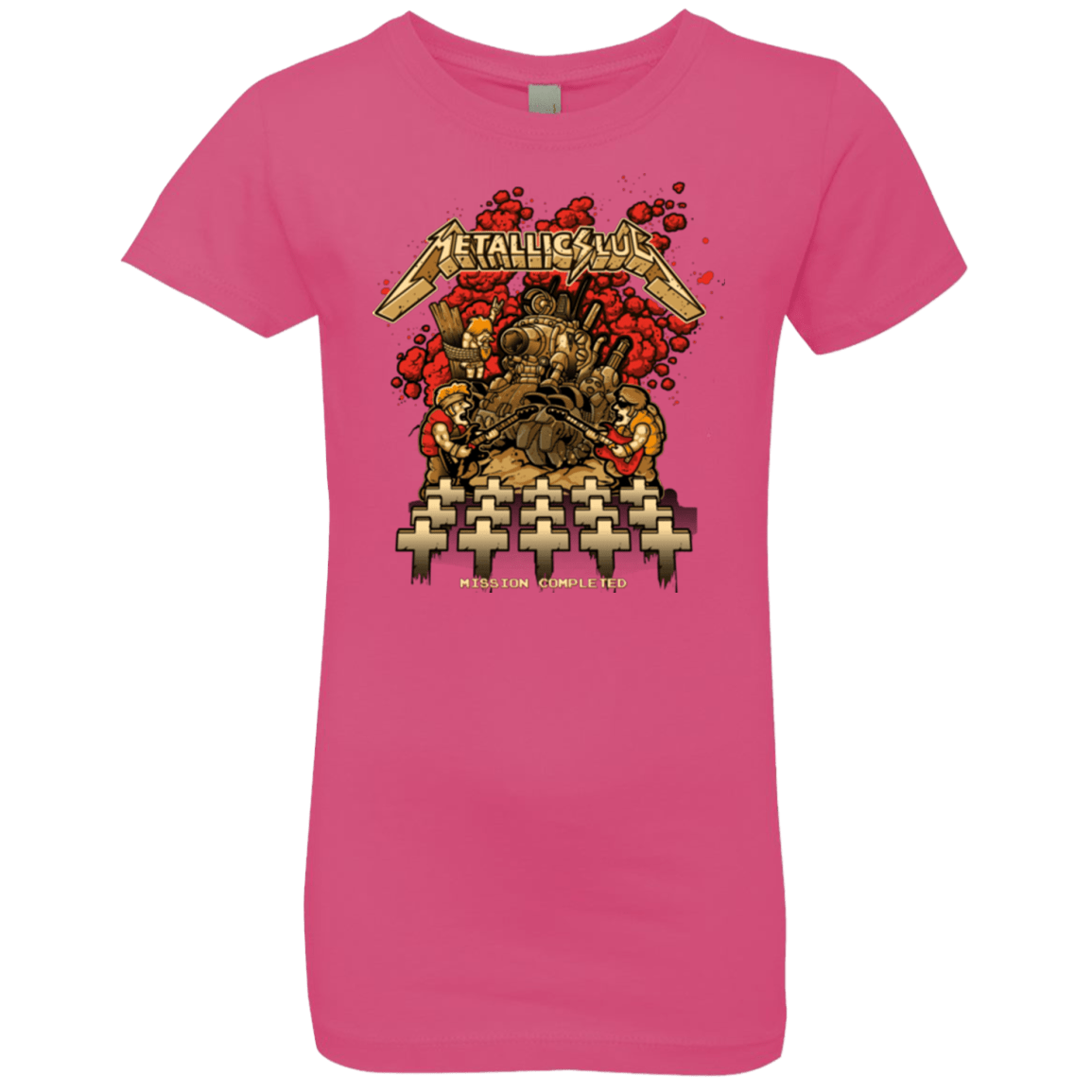 T-Shirts Hot Pink / YXS METALLIC SLUG Girls Premium T-Shirt