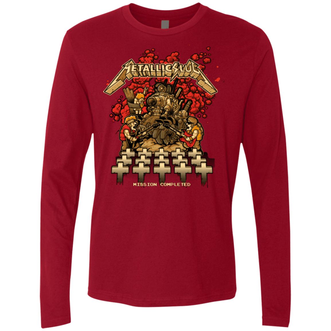 T-Shirts Cardinal / Small METALLIC SLUG Men's Premium Long Sleeve