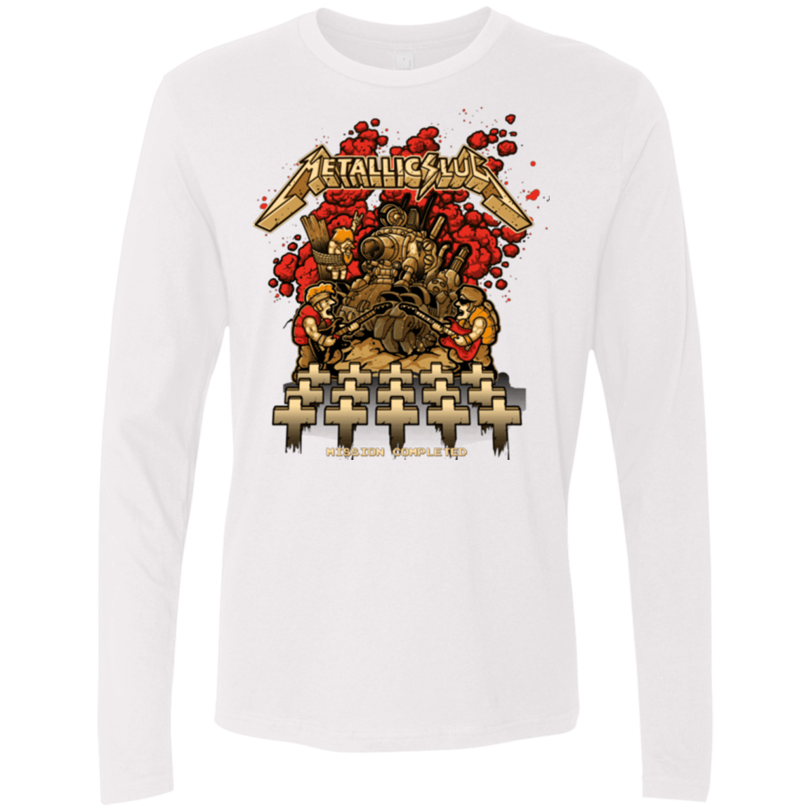 T-Shirts White / Small METALLIC SLUG Men's Premium Long Sleeve