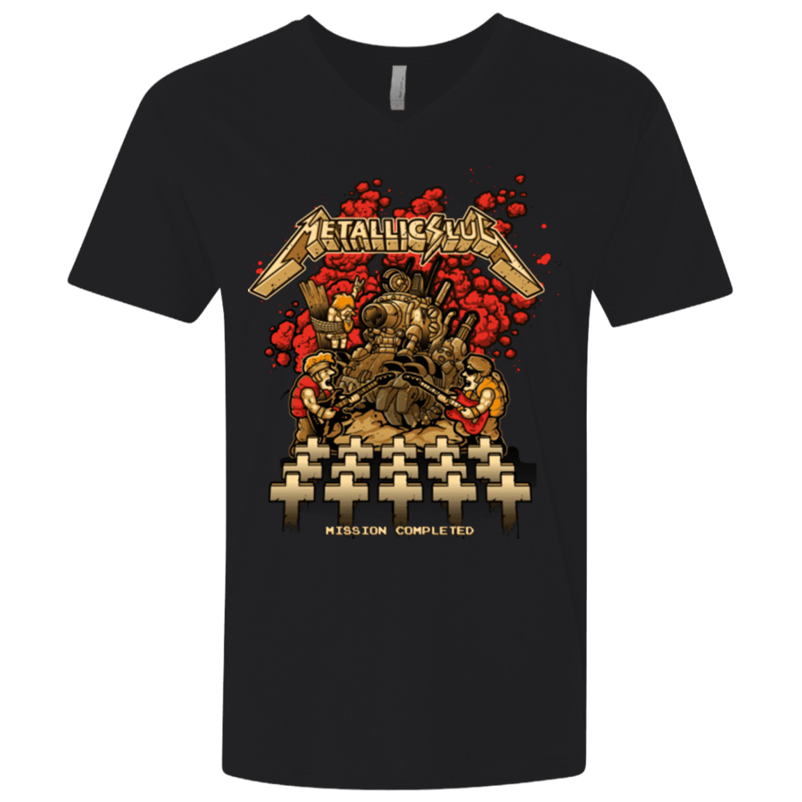 T-Shirts Black / X-Small METALLIC SLUG Men's Premium V-Neck