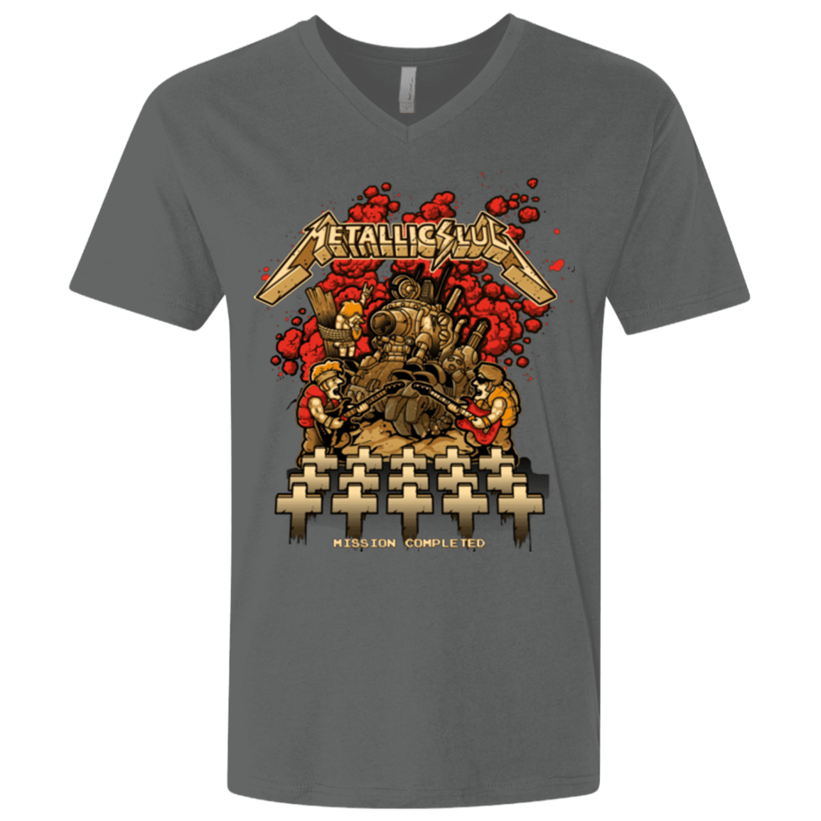 T-Shirts Heavy Metal / X-Small METALLIC SLUG Men's Premium V-Neck