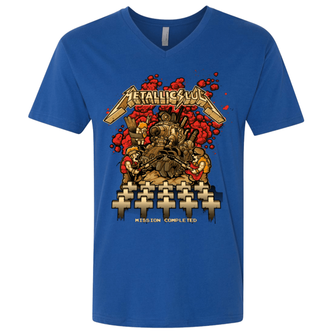 T-Shirts Royal / X-Small METALLIC SLUG Men's Premium V-Neck