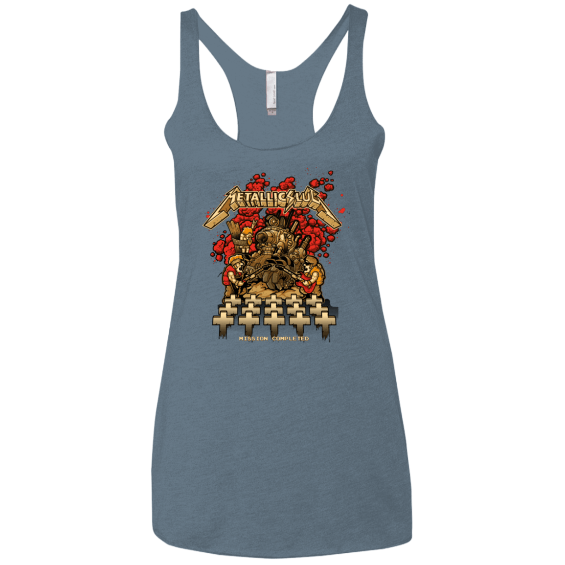 T-Shirts Indigo / X-Small METALLIC SLUG Women's Triblend Racerback Tank