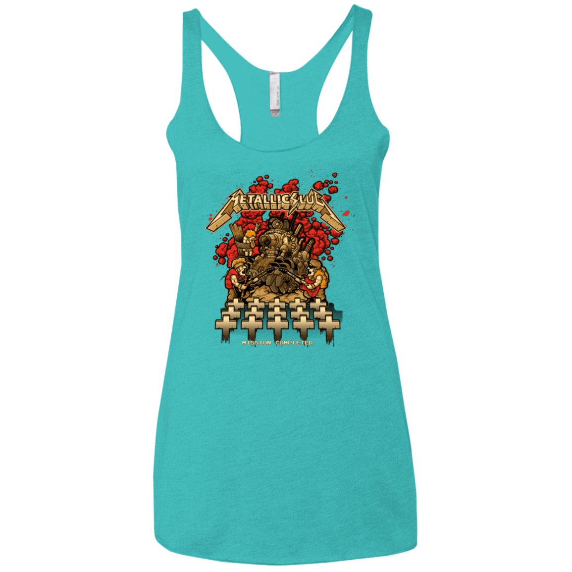 T-Shirts Tahiti Blue / X-Small METALLIC SLUG Women's Triblend Racerback Tank