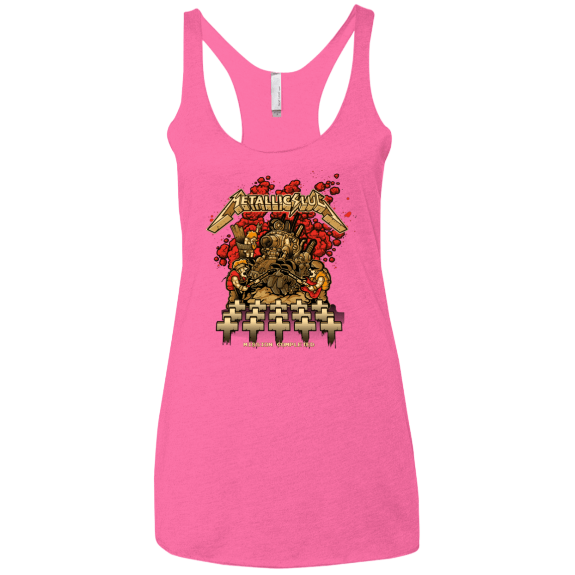 T-Shirts Vintage Pink / X-Small METALLIC SLUG Women's Triblend Racerback Tank