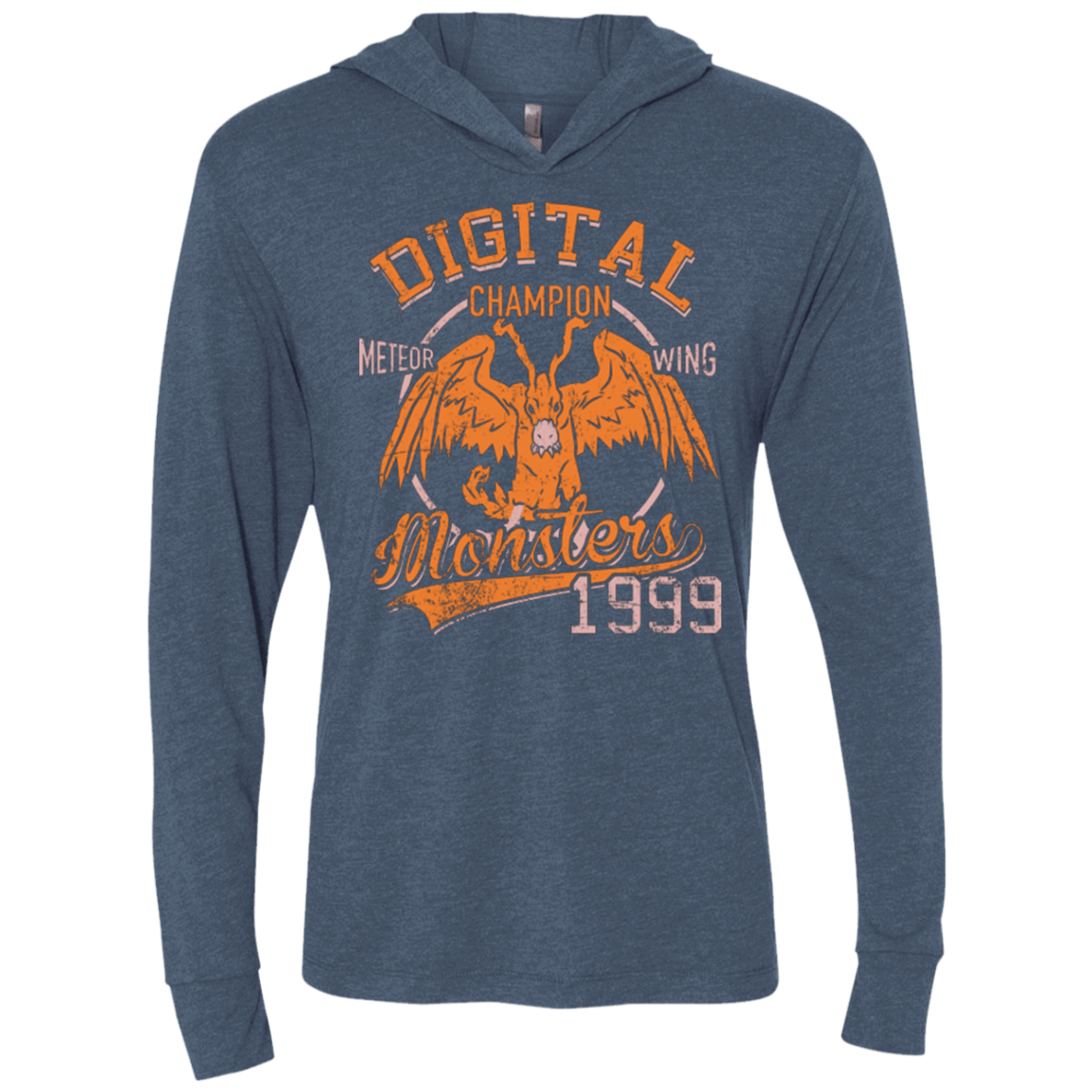 T-Shirts Indigo / X-Small Meteor Wing Triblend Long Sleeve Hoodie Tee