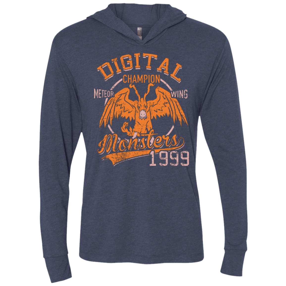 T-Shirts Vintage Navy / X-Small Meteor Wing Triblend Long Sleeve Hoodie Tee