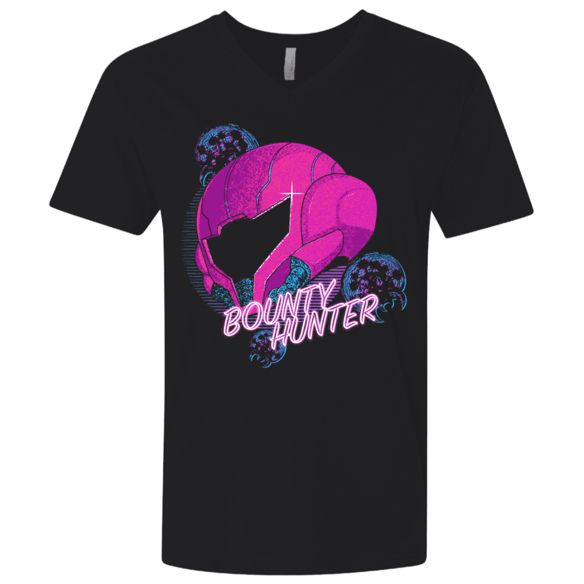 T-Shirts Black / X-Small Metroid Helmet 80's Men's Premium V-Neck