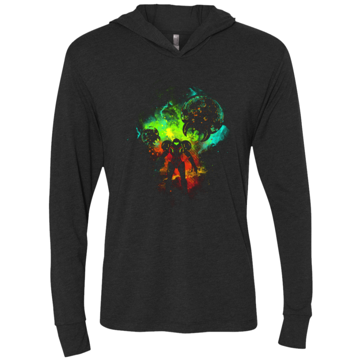 T-Shirts Vintage Black / X-Small METROID Triblend Long Sleeve Hoodie Tee