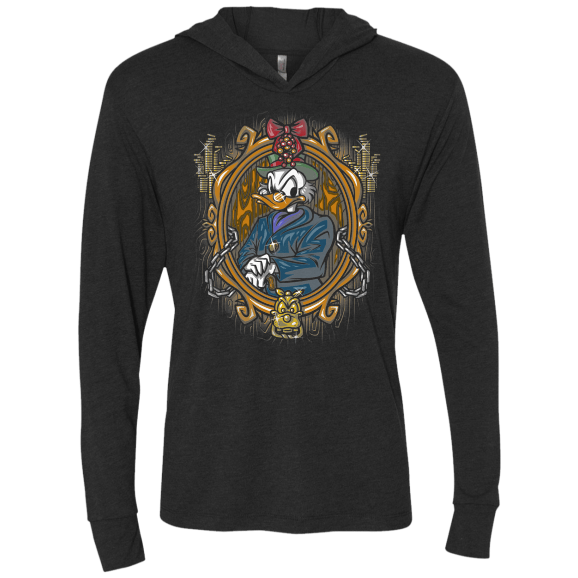 T-Shirts Vintage Black / X-Small Mickeys Christmas Carol Scrooge Triblend Long Sleeve Hoodie Tee