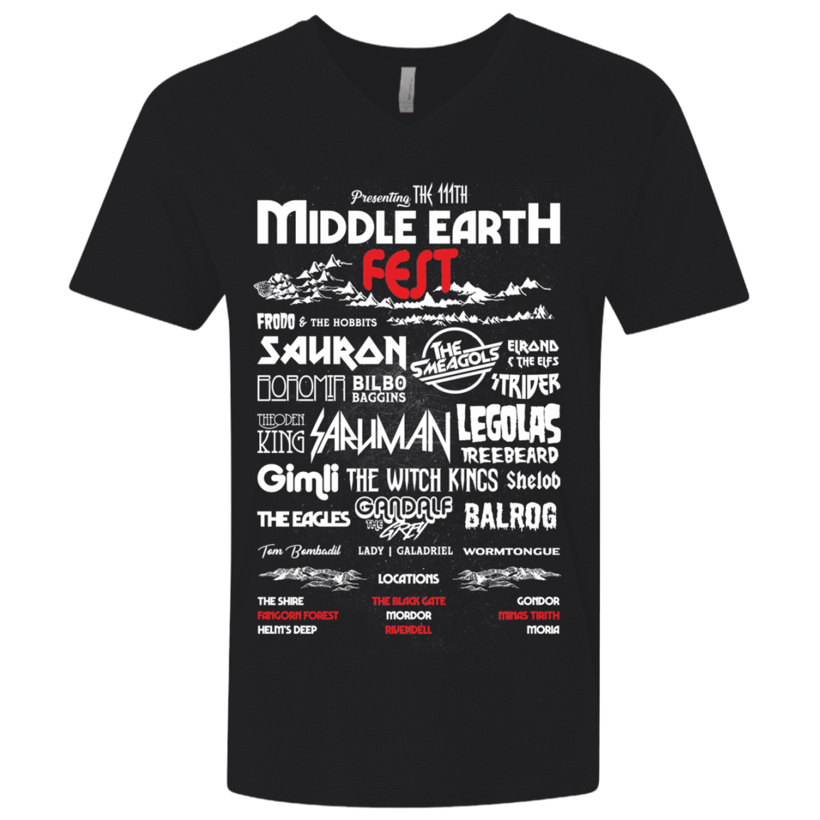 T-Shirts Black / X-Small Middle Earth Fest Men's Premium V-Neck