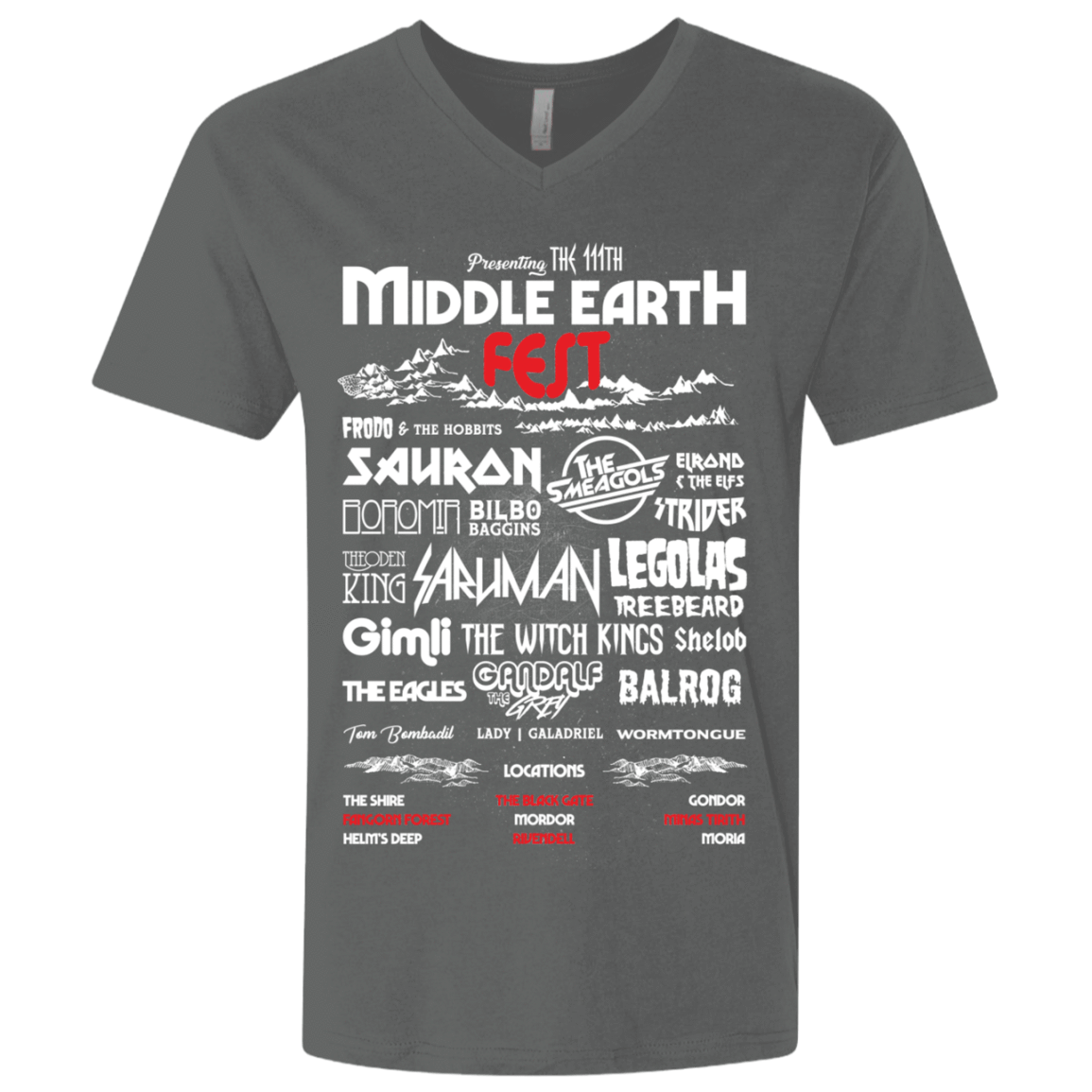 T-Shirts Heavy Metal / X-Small Middle Earth Fest Men's Premium V-Neck