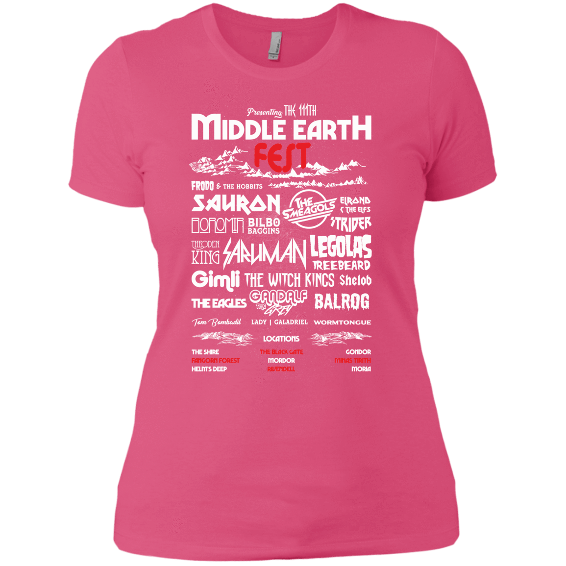 T-Shirts Hot Pink / X-Small Middle Earth Fest Women's Premium T-Shirt