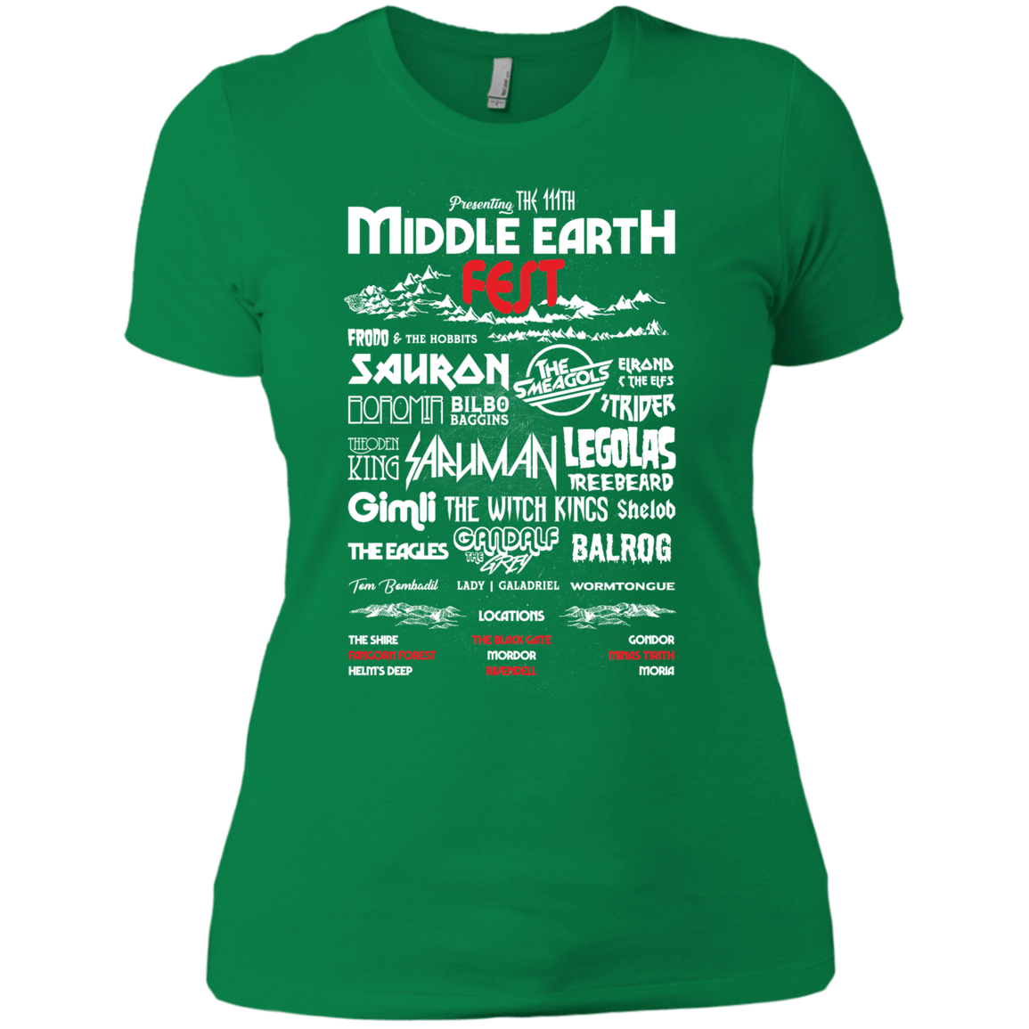T-Shirts Kelly Green / X-Small Middle Earth Fest Women's Premium T-Shirt