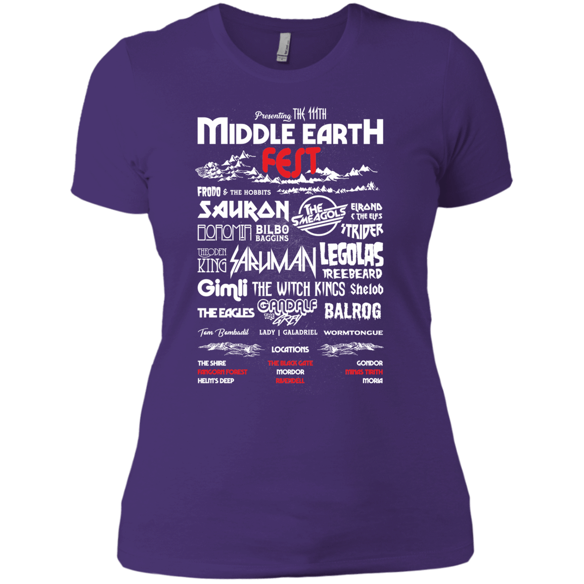 T-Shirts Purple Rush/ / X-Small Middle Earth Fest Women's Premium T-Shirt