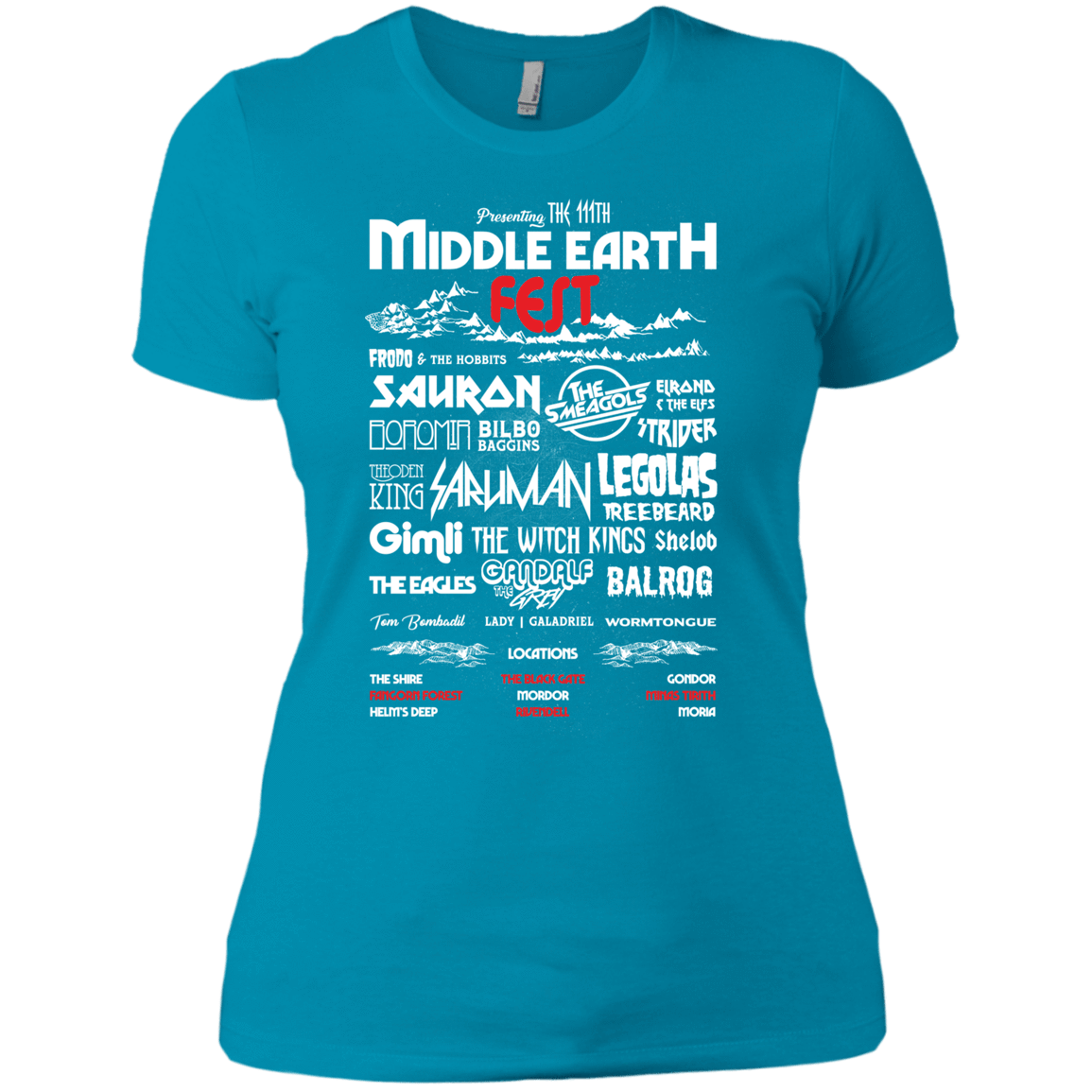 T-Shirts Turquoise / X-Small Middle Earth Fest Women's Premium T-Shirt
