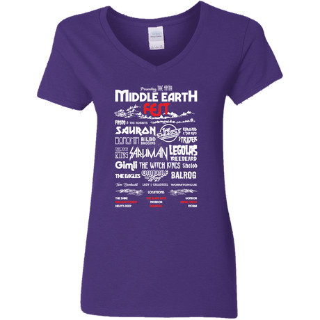 T-Shirts Purple / S Middle Earth Fest Women's V-Neck T-Shirt