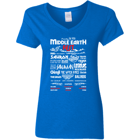 T-Shirts Royal / S Middle Earth Fest Women's V-Neck T-Shirt