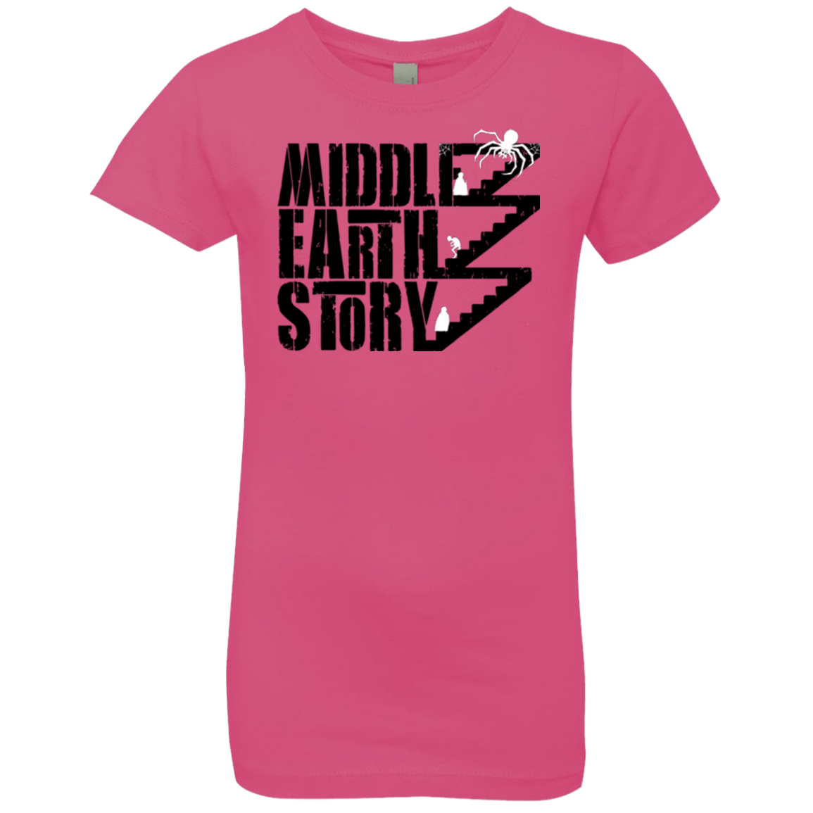 T-Shirts Hot Pink / YXS Middle Earth Story Girls Premium T-Shirt