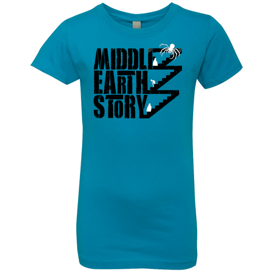 T-Shirts Turquoise / YXS Middle Earth Story Girls Premium T-Shirt