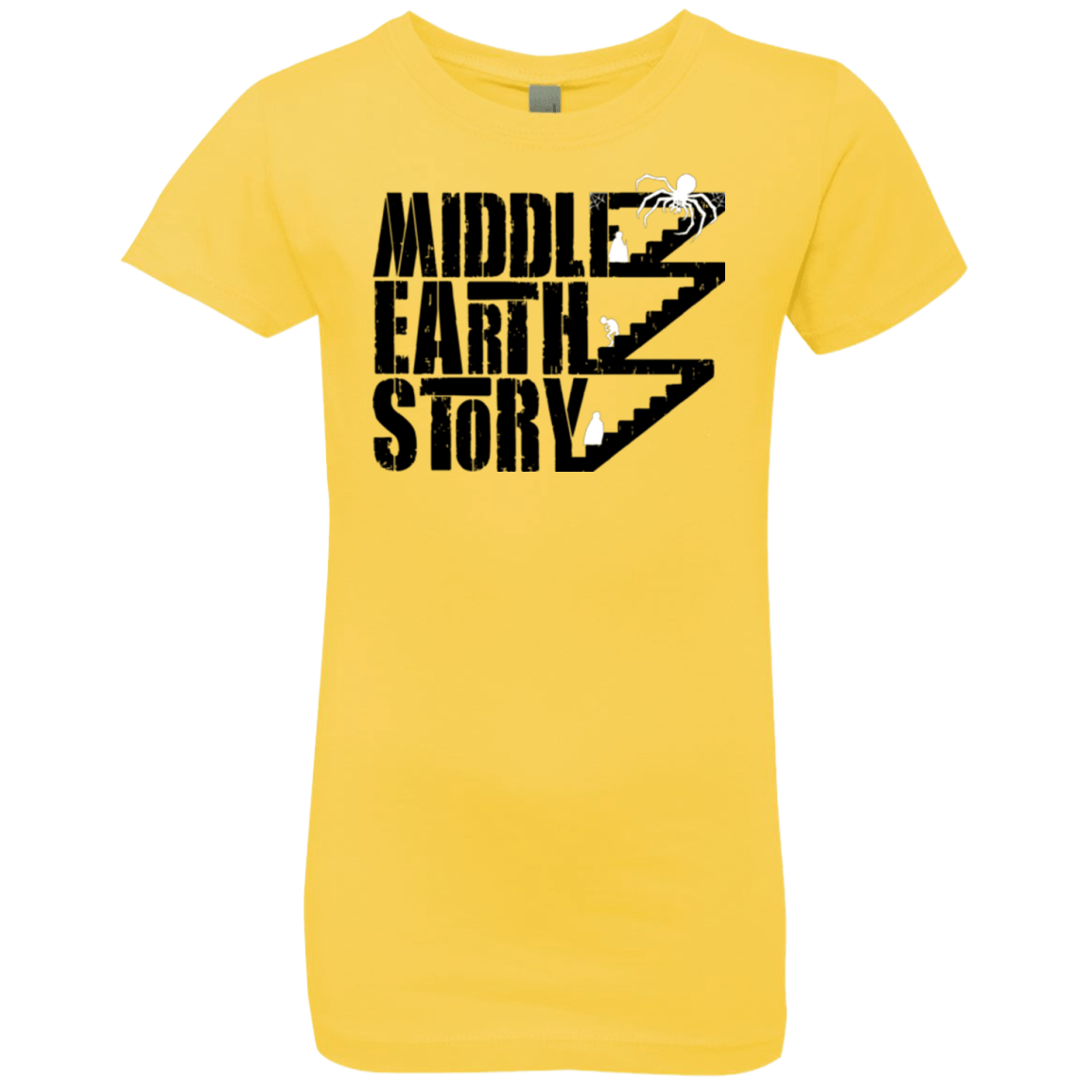 T-Shirts Vibrant Yellow / YXS Middle Earth Story Girls Premium T-Shirt