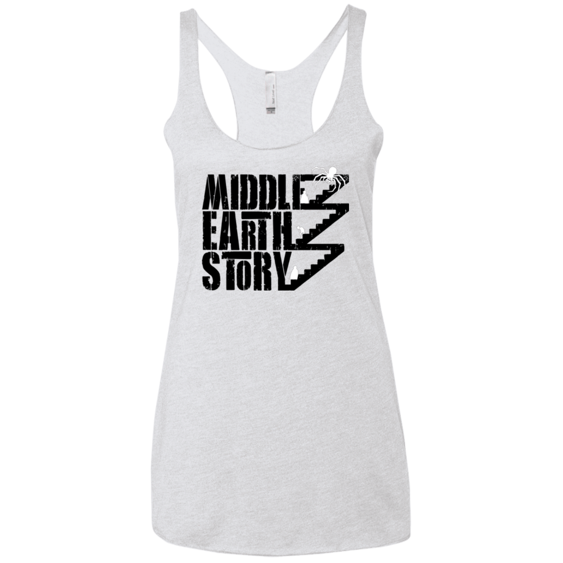 T-Shirts Heather White / X-Small Middle Earth Story Women's Triblend Racerback Tank