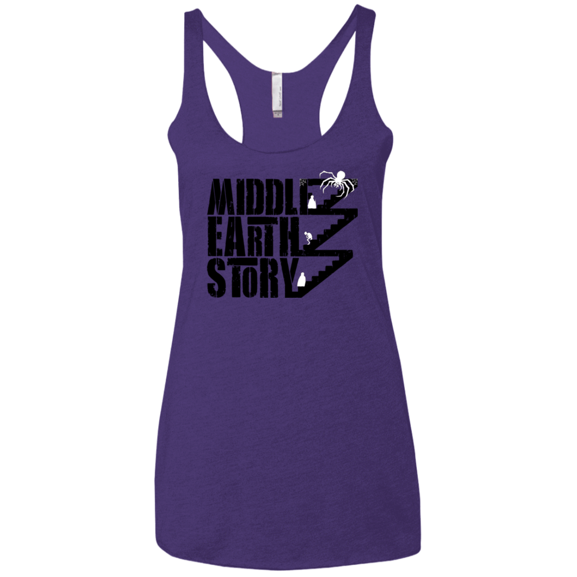 T-Shirts Purple / X-Small Middle Earth Story Women's Triblend Racerback Tank
