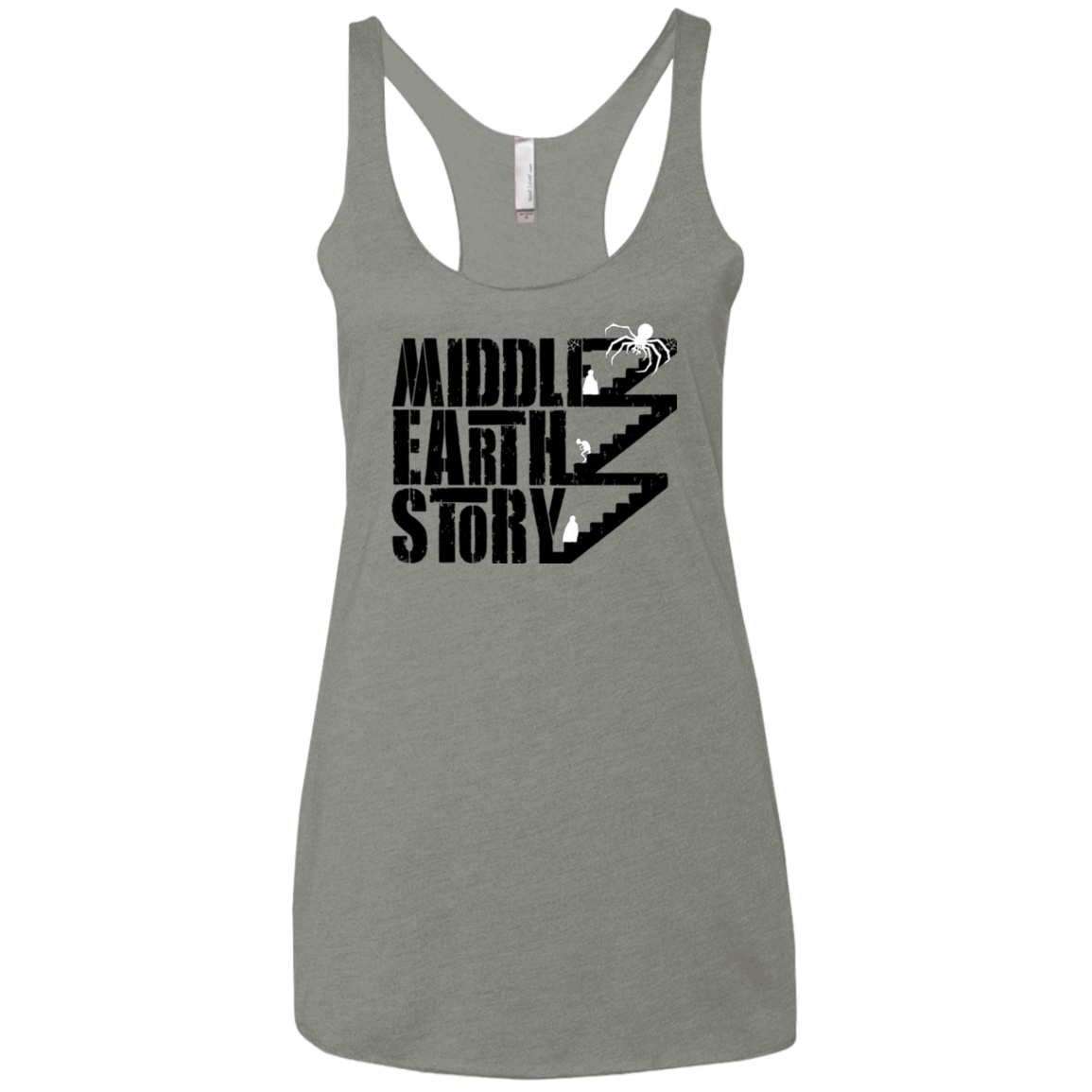 T-Shirts Venetian Grey / X-Small Middle Earth Story Women's Triblend Racerback Tank