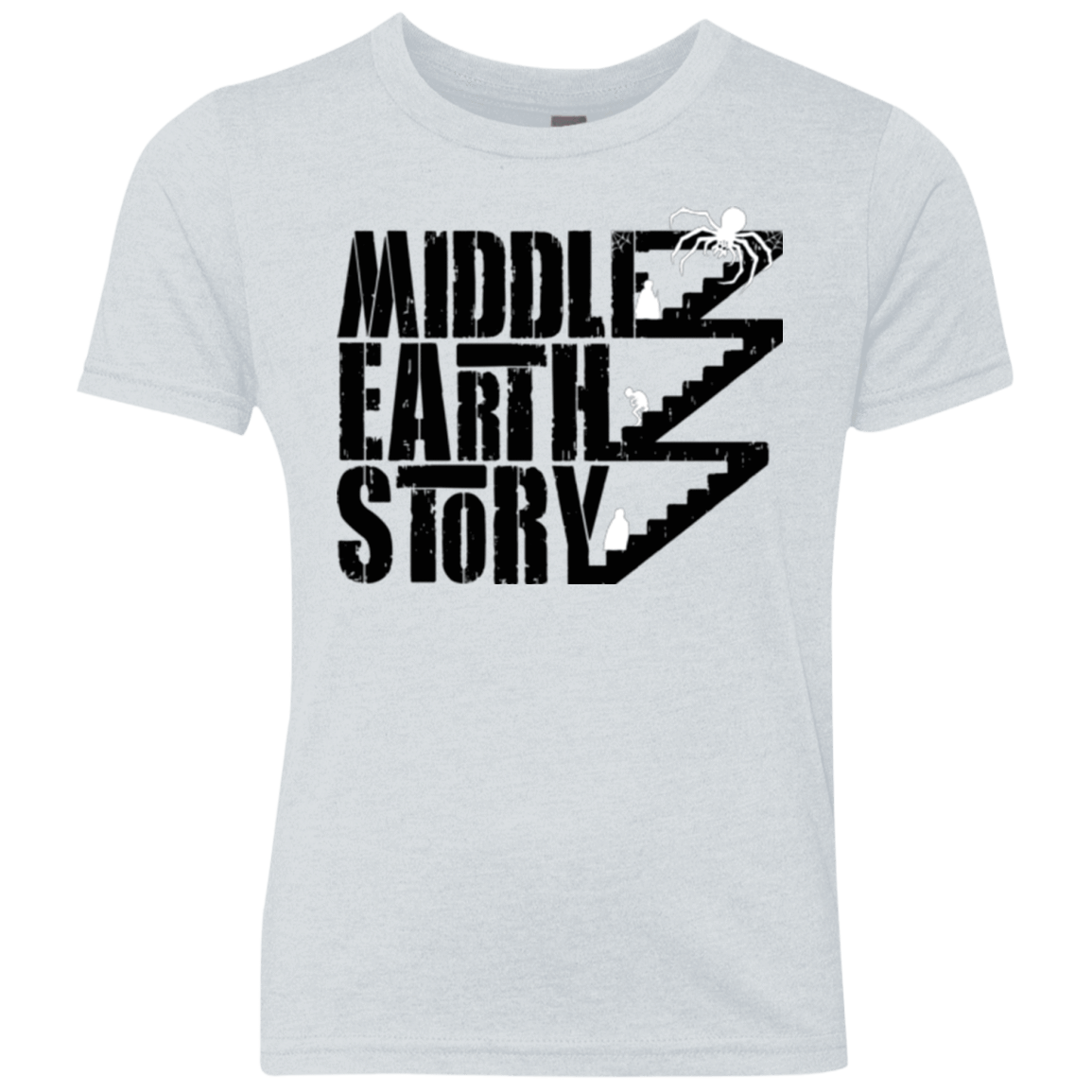 T-Shirts Heather White / YXS Middle Earth Story Youth Triblend T-Shirt