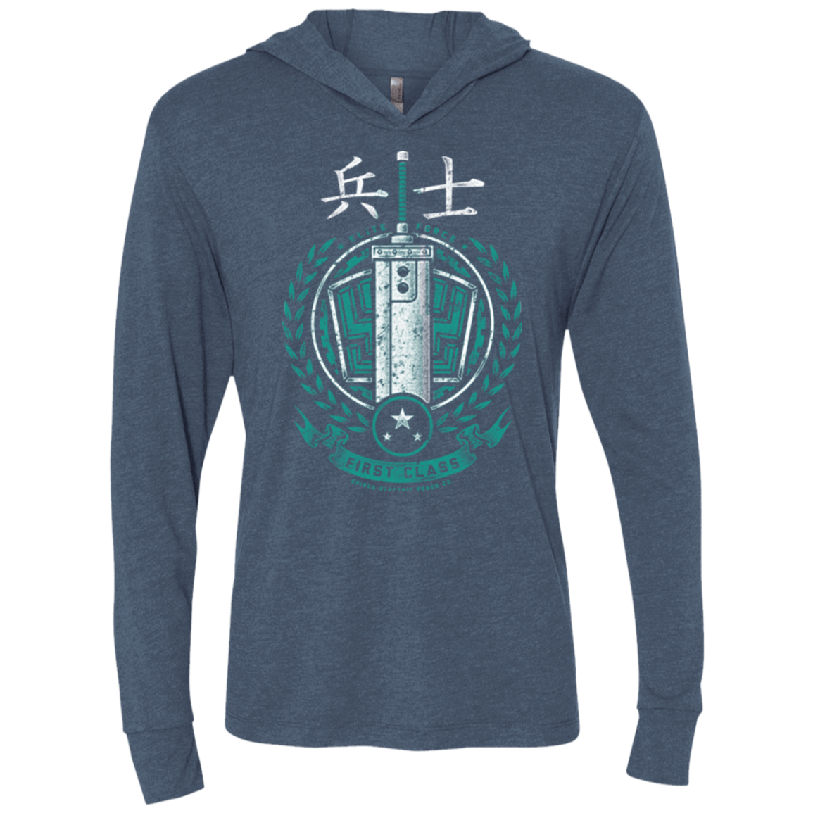 T-Shirts Indigo / X-Small Midgar's Finest Triblend Long Sleeve Hoodie Tee