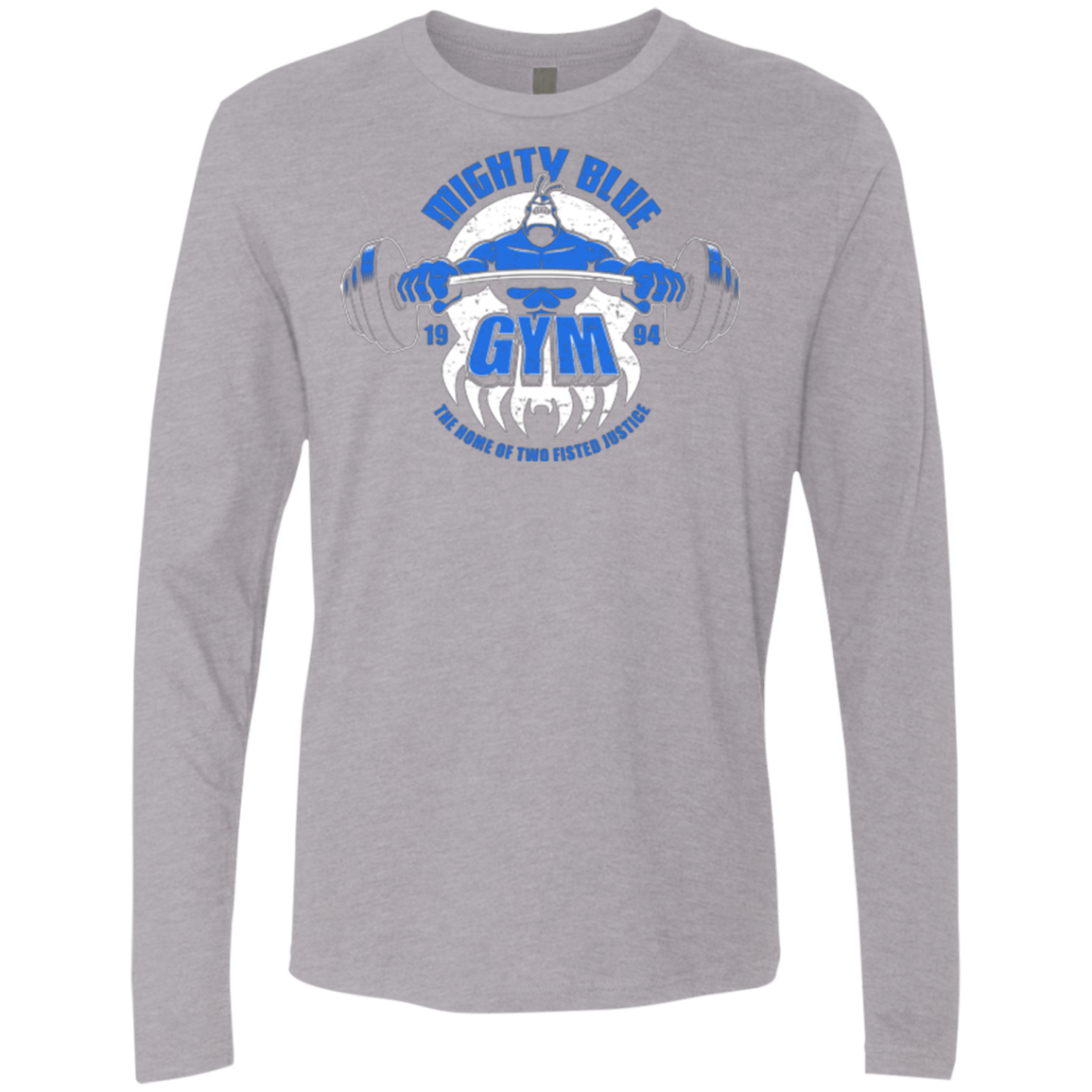 T-Shirts Heather Grey / Small Mighty Blue Gym Men's Premium Long Sleeve