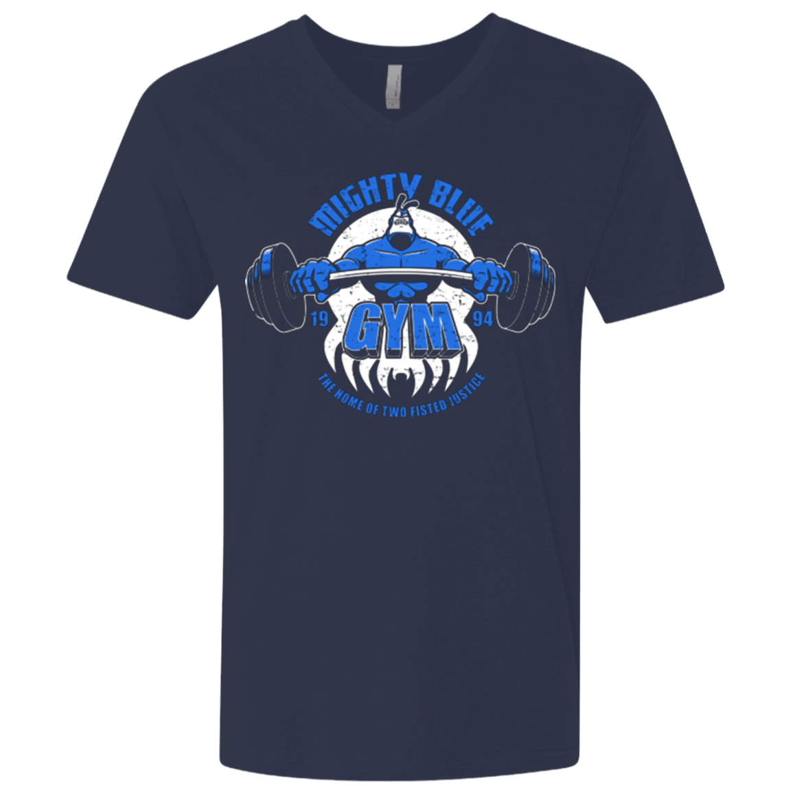T-Shirts Midnight Navy / X-Small Mighty Blue Gym Men's Premium V-Neck