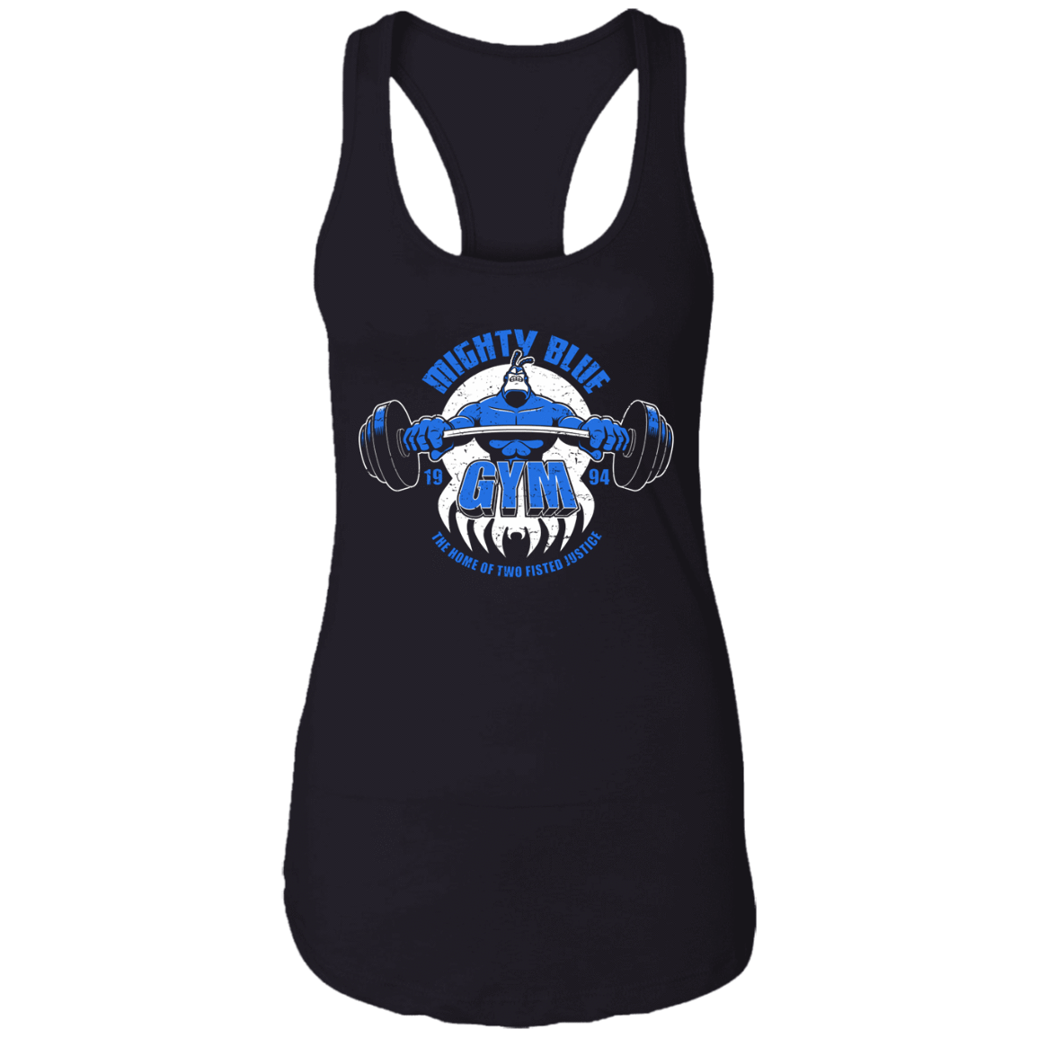 T-Shirts Black / X-Small Mighty Blue Gym Women's Racerback Tank