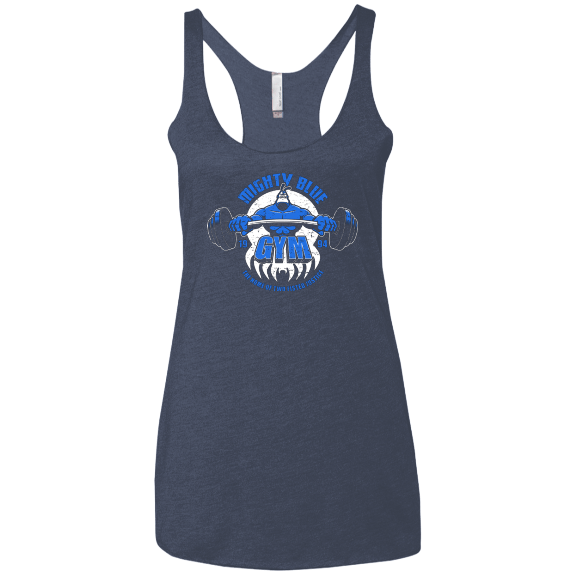 T-Shirts Vintage Navy / X-Small Mighty Blue Gym Women's Triblend Racerback Tank