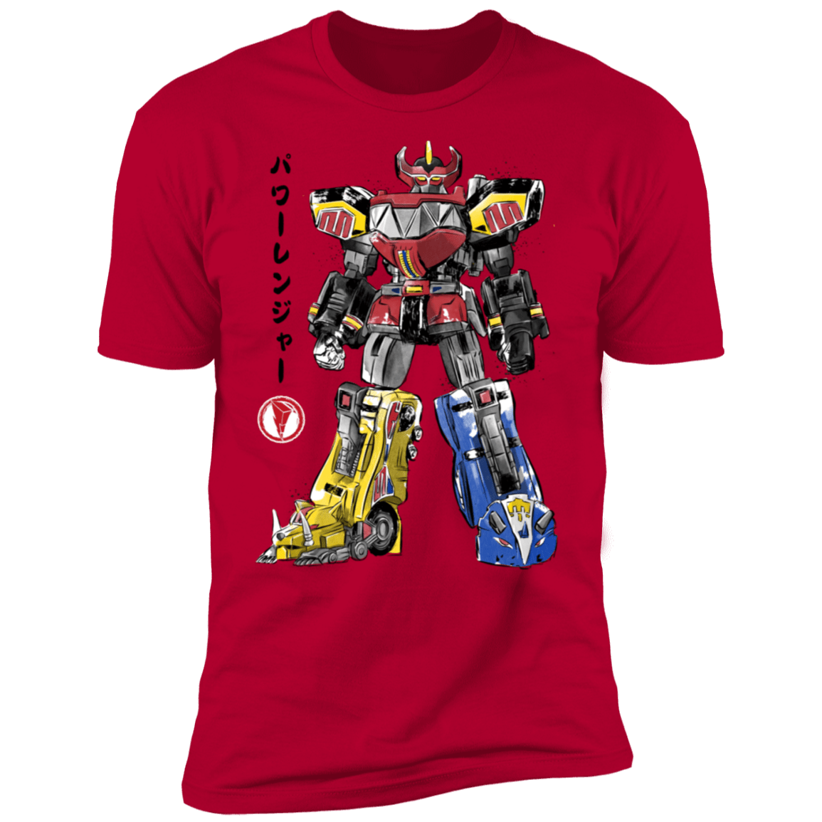 T-Shirts Red / S Mighty Morphin Megazord sumi-e Men's Premium T-Shirt