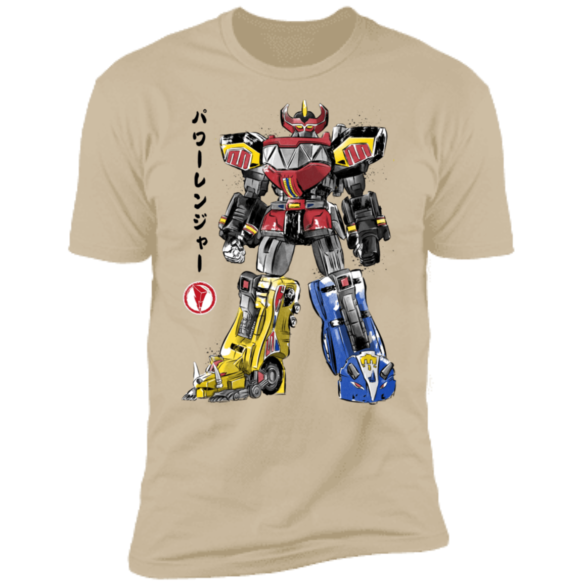 T-Shirts Sand / S Mighty Morphin Megazord sumi-e Men's Premium T-Shirt