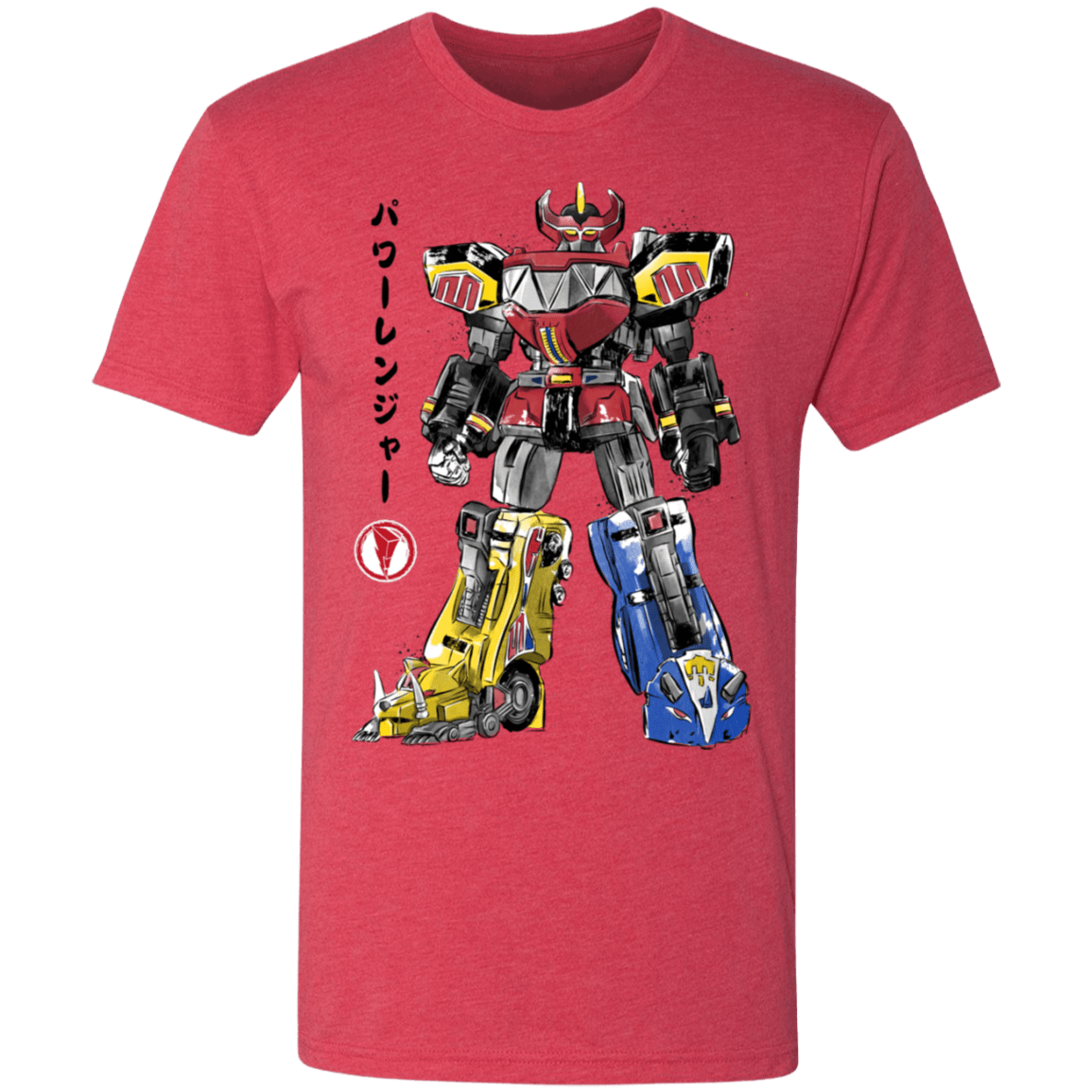 T-Shirts Vintage Red / S Mighty Morphin Megazord sumi-e Men's Triblend T-Shirt
