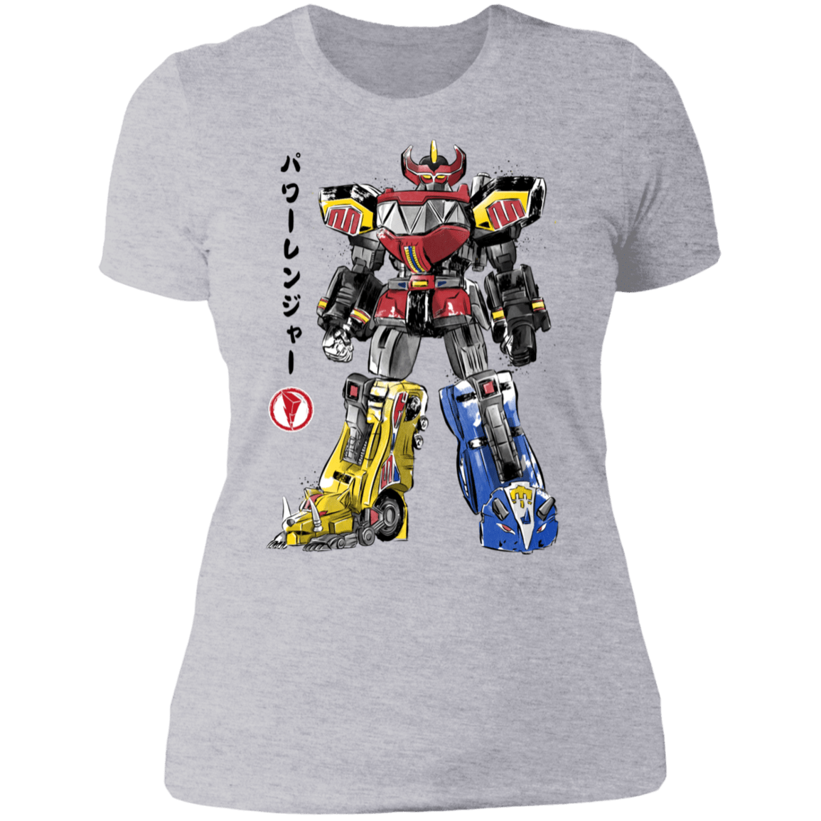 T-Shirts Heather Grey / S Mighty Morphin Megazord sumi-e Women's Premium T-Shirt