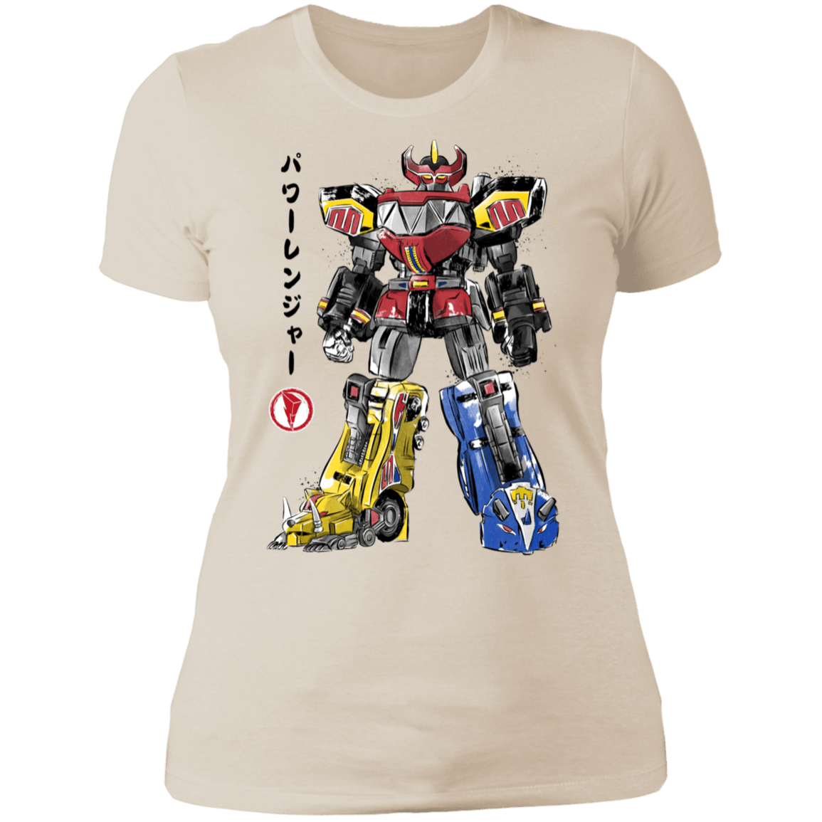 T-Shirts Ivory/ / S Mighty Morphin Megazord sumi-e Women's Premium T-Shirt
