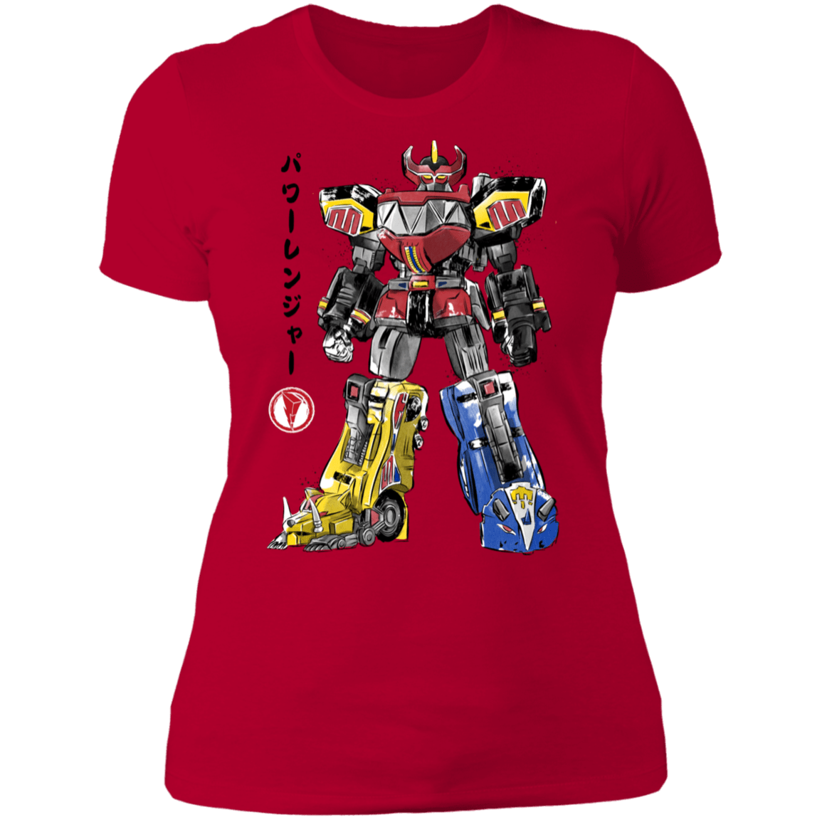 T-Shirts Red / S Mighty Morphin Megazord sumi-e Women's Premium T-Shirt