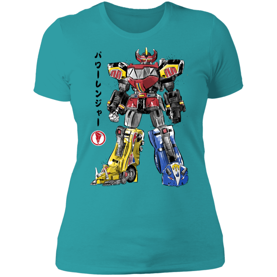 T-Shirts Tahiti Blue / S Mighty Morphin Megazord sumi-e Women's Premium T-Shirt