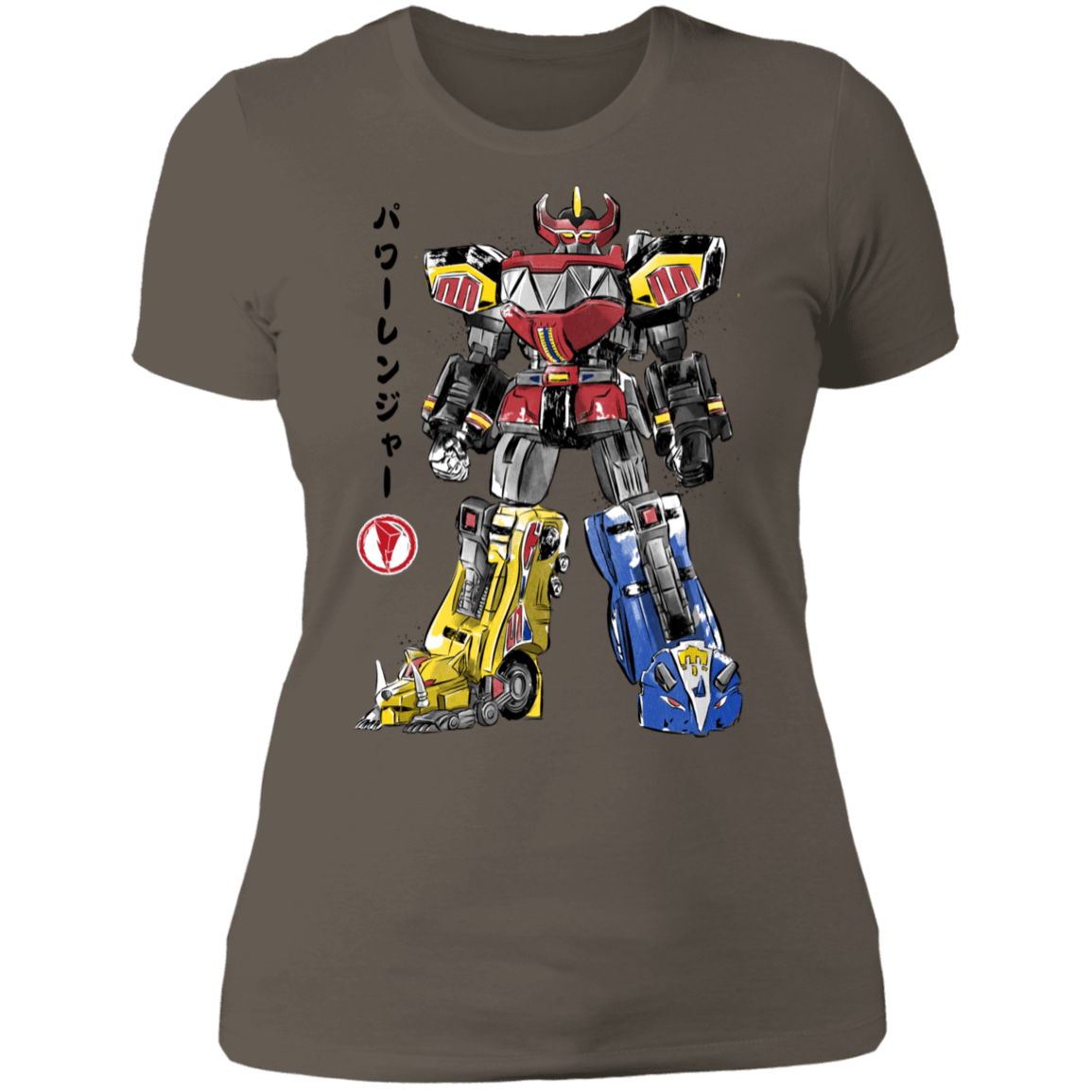 T-Shirts Warm Grey / S Mighty Morphin Megazord sumi-e Women's Premium T-Shirt