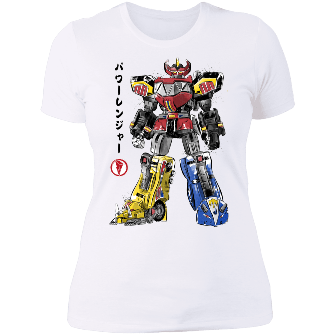 T-Shirts White / S Mighty Morphin Megazord sumi-e Women's Premium T-Shirt
