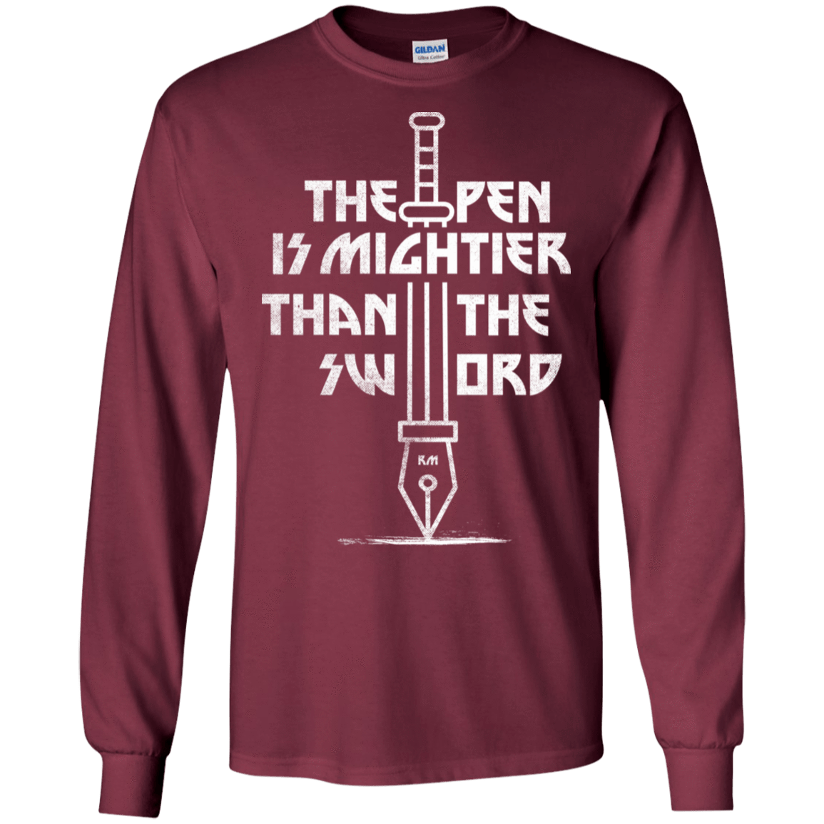 T-Shirts Maroon / S Mighty Pen Men's Long Sleeve T-Shirt