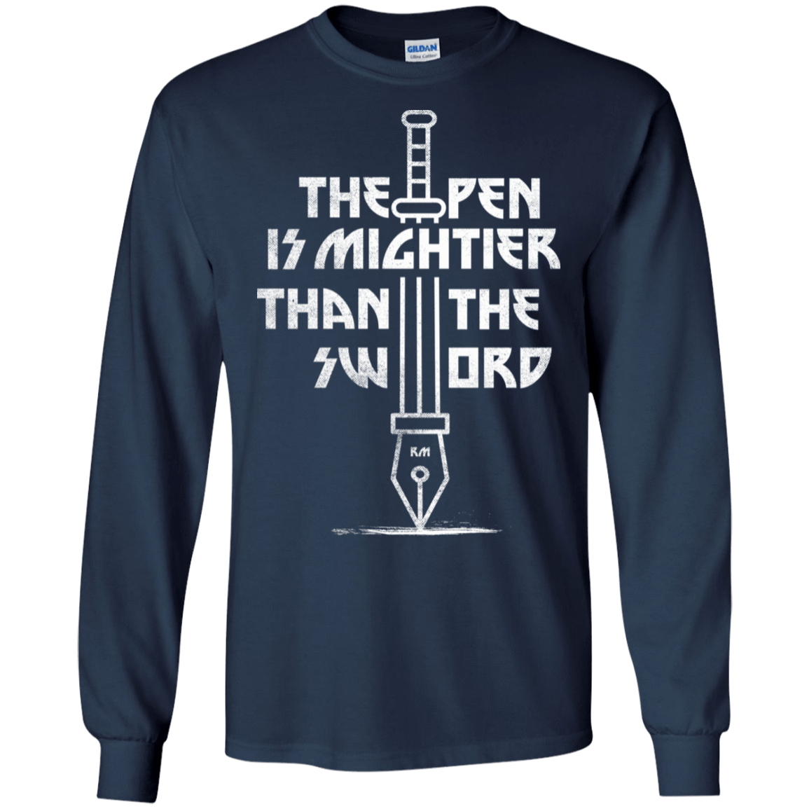 T-Shirts Navy / S Mighty Pen Men's Long Sleeve T-Shirt