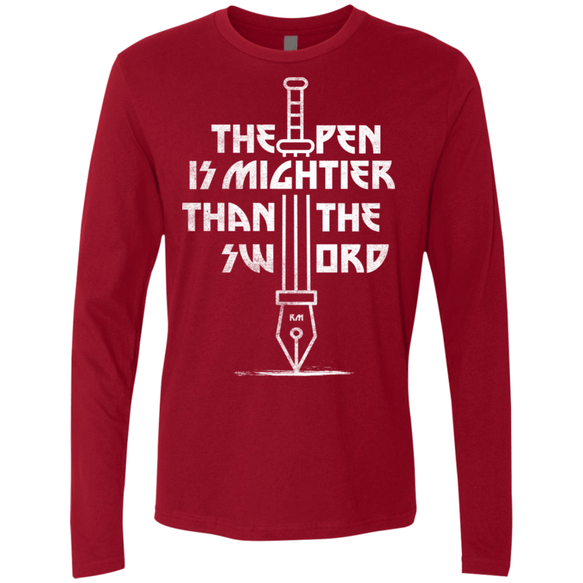 T-Shirts Cardinal / S Mighty Pen Men's Premium Long Sleeve