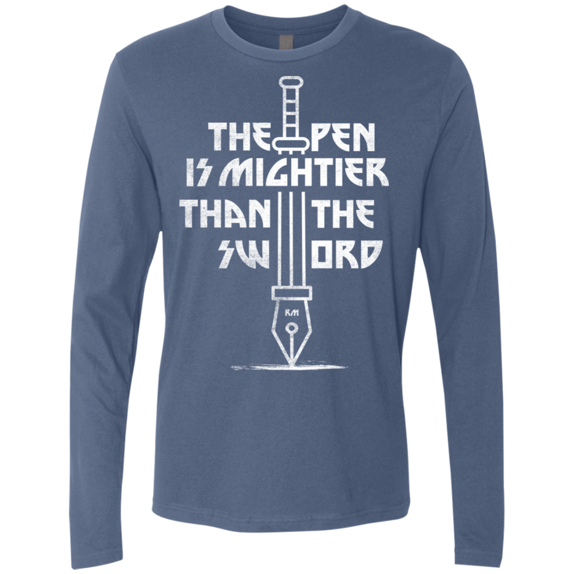 T-Shirts Indigo / S Mighty Pen Men's Premium Long Sleeve