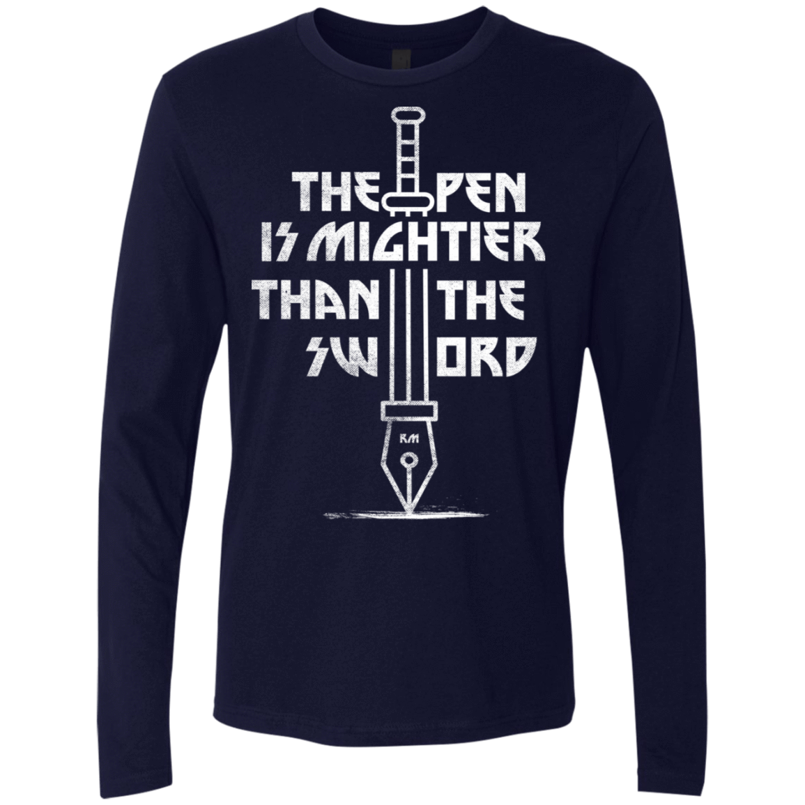 T-Shirts Midnight Navy / S Mighty Pen Men's Premium Long Sleeve