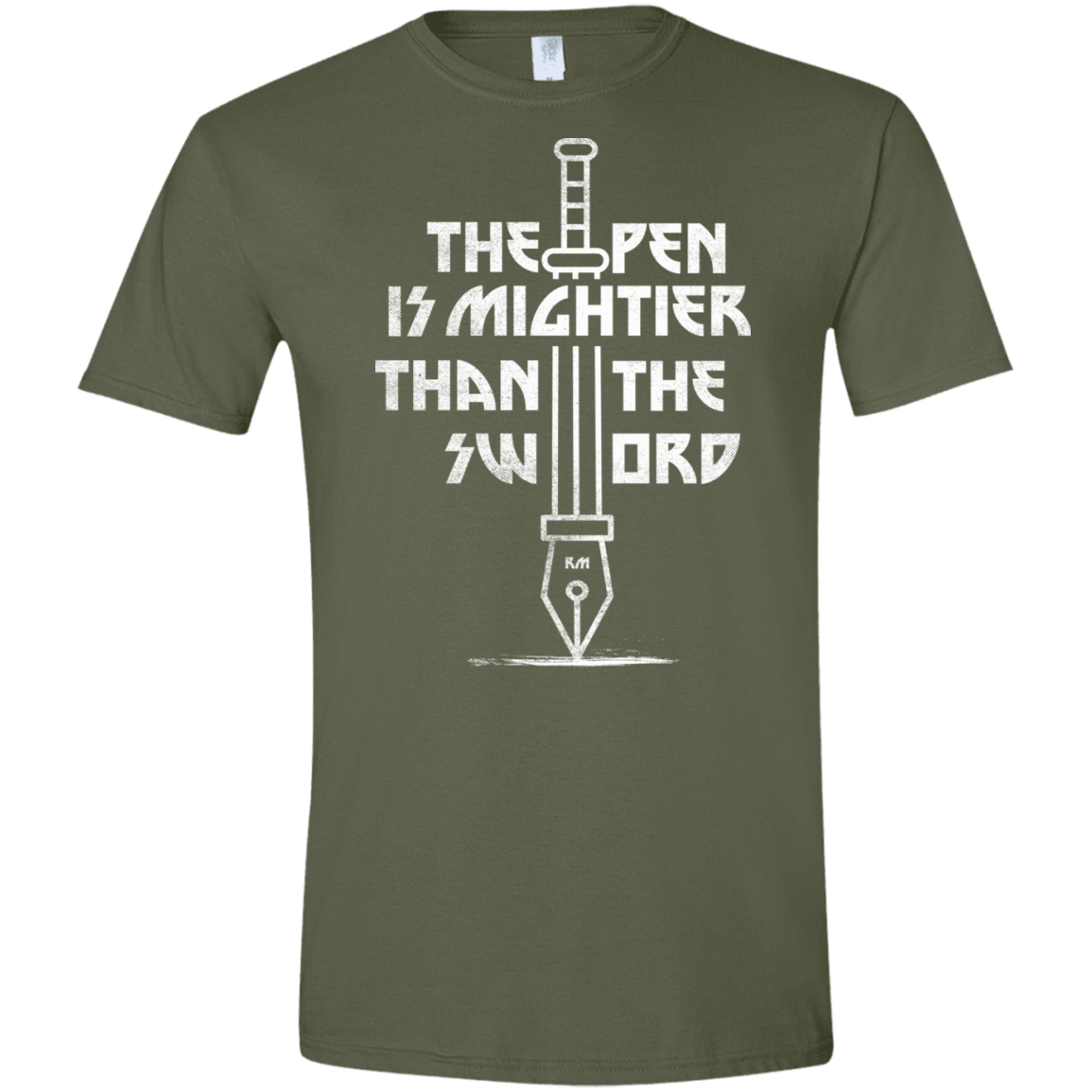 T-Shirts Military Green / S Mighty Pen Men's Semi-Fitted Softstyle