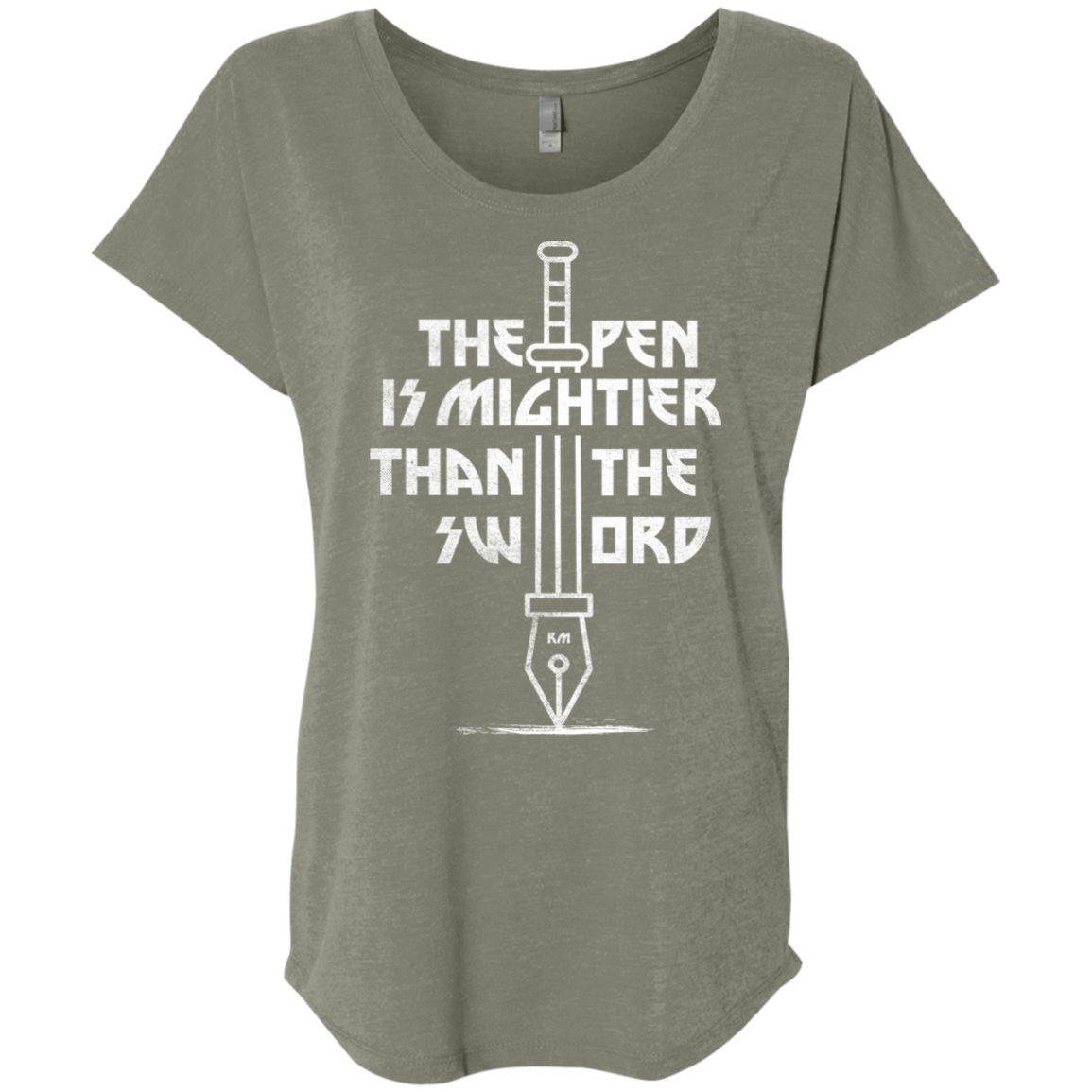 T-Shirts Venetian Grey / X-Small Mighty Pen Triblend Dolman Sleeve